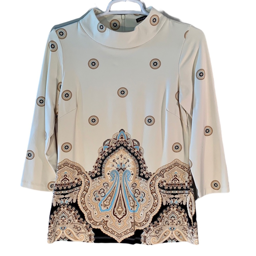 J.McLaughlin XS Top with 3/4 sleeves, mock neck